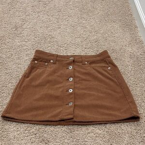 No Boundaries Tan Corduroy Mini Skirt